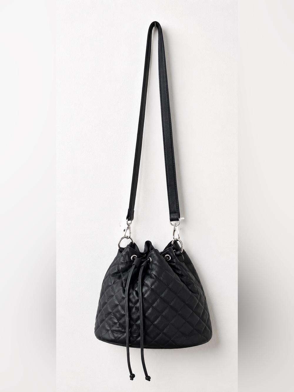 Quincey Quilted Crossbody Bag in Black